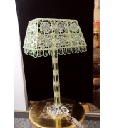 Lampada da salotto con paralume e base in cristallo di boemia e swarovski