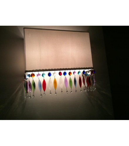 Wall fan with crystal fringe