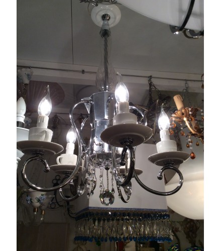 Chandelier with six arms chrome